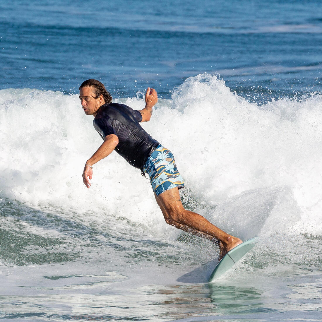 Boardshort surf 500 17" GOOD BLUE