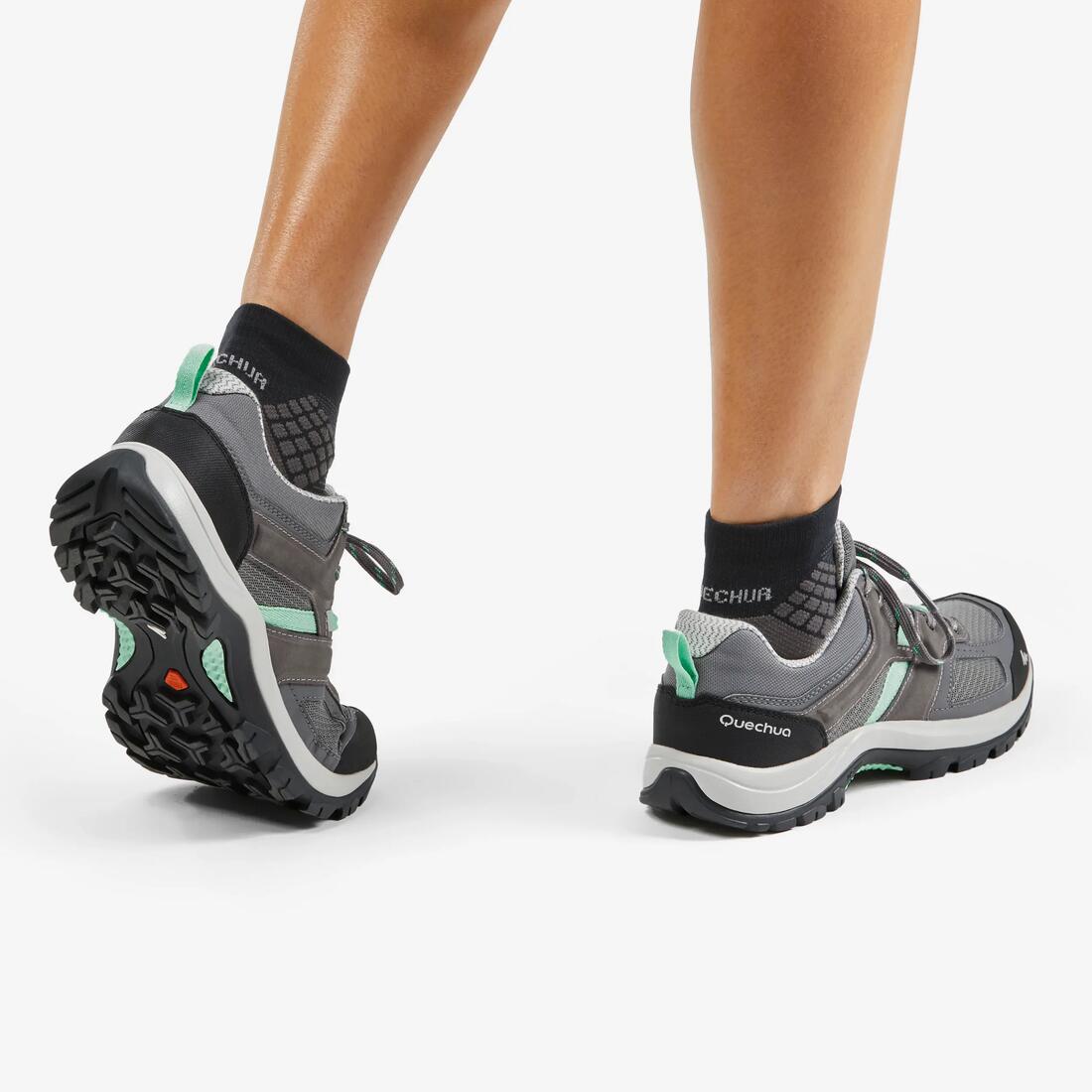 Chaussures de randonnée femme, MH100 gris