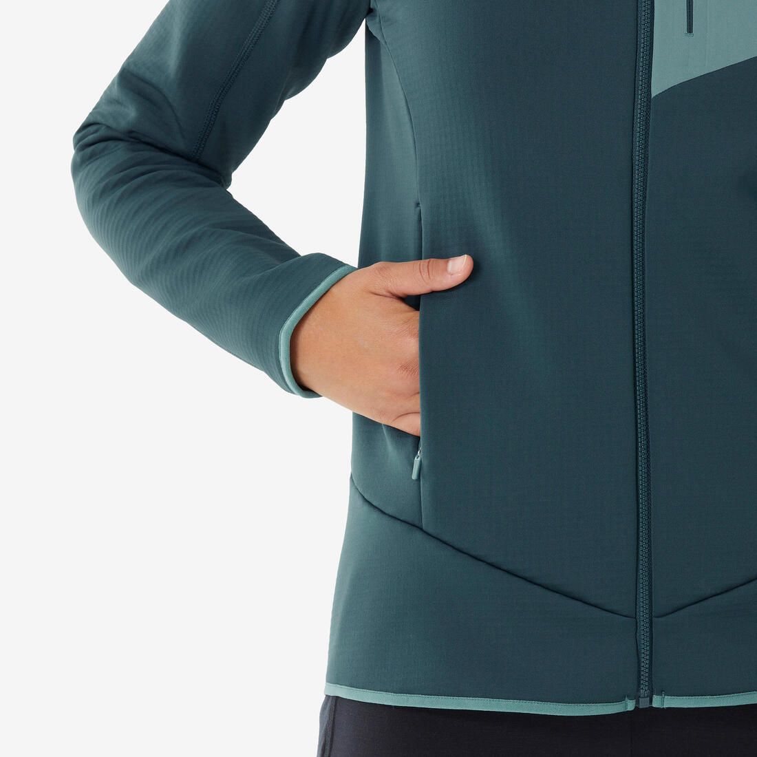 Polaire de randonnée montagne femme, MH500 full zip