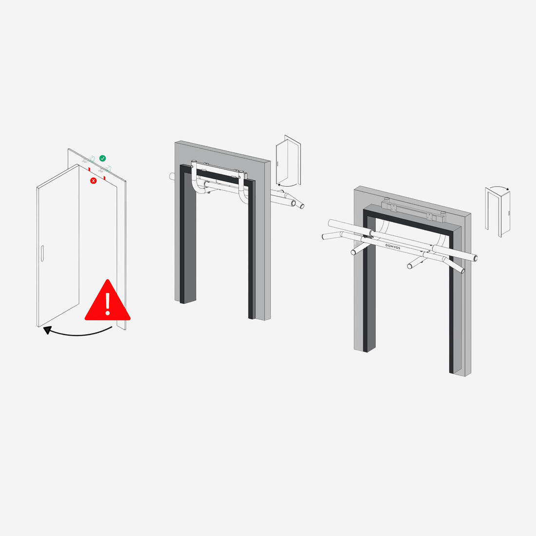 Barre de traction sur porte avec fixation 105cm