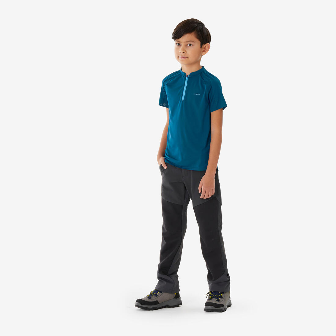 Pantalon de randonnée softshell - mh550 noir - enfant 7-15 ans