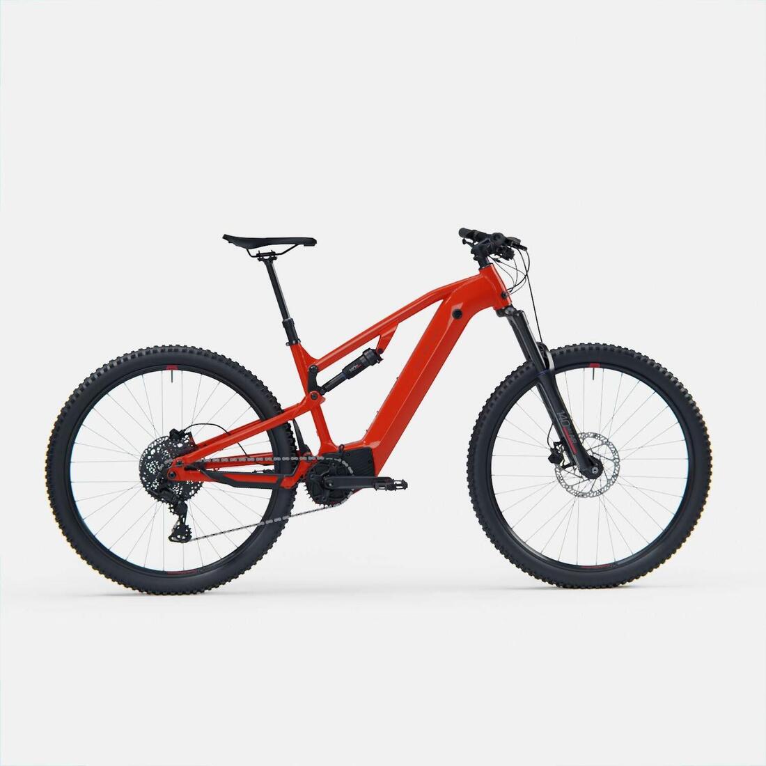 Vélo VTT électrique tout suspendu 29" - E-EXPL 520 S Rouge vif