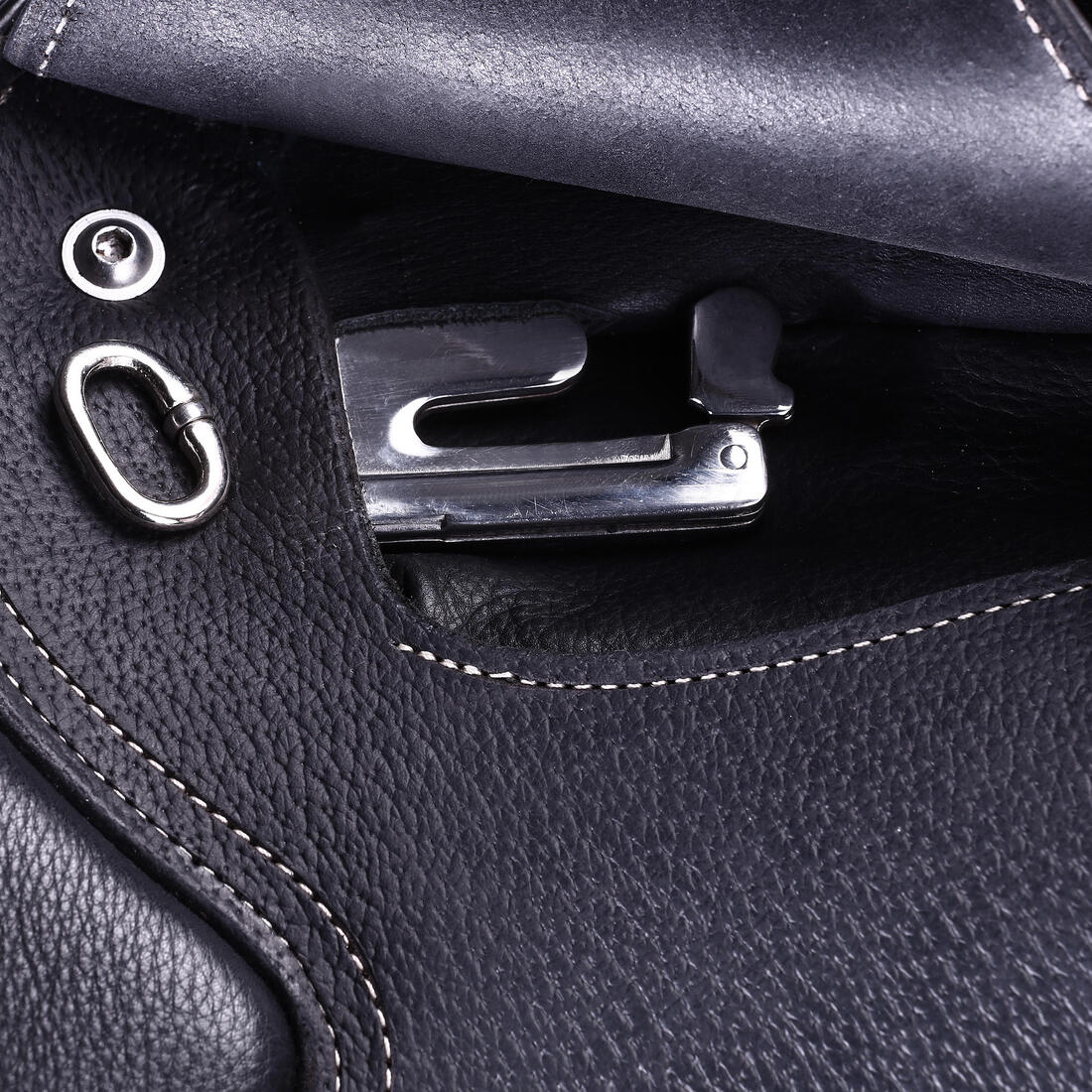 Selle équitation cuir polyvalente 17,5" Cheval - Paddock noire