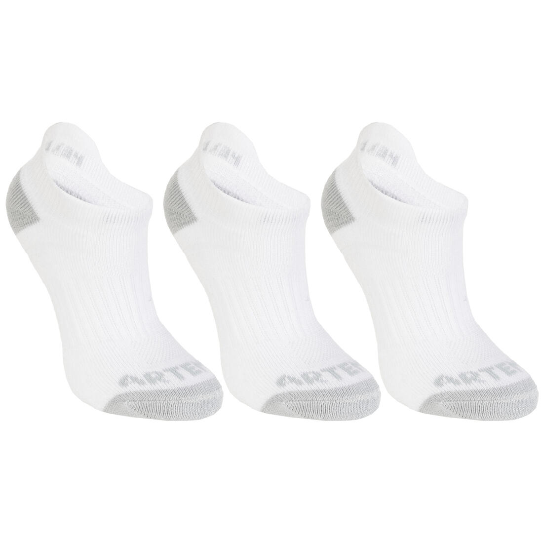 CHAUSSETTES TENNIS ENFANT BASSES ARTENGO RS 160 GRIS LOT DE 3
