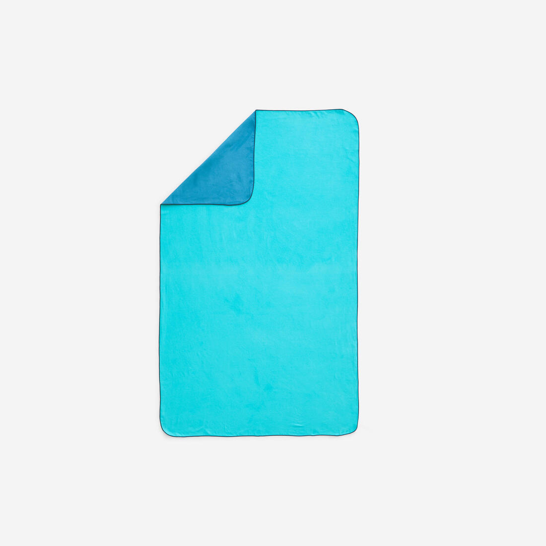 Serviette de bain microfibre double face taille L 130 x 80 cm, bleu/vert