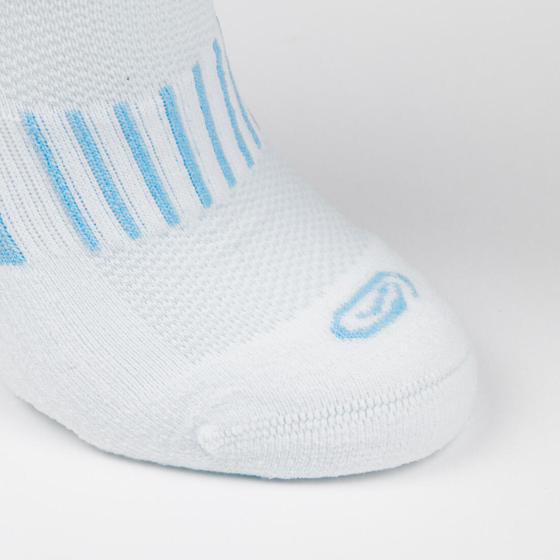 Lot X2 de chaussettes enfant AT 500 mid turquoise et rayées turquoises grises