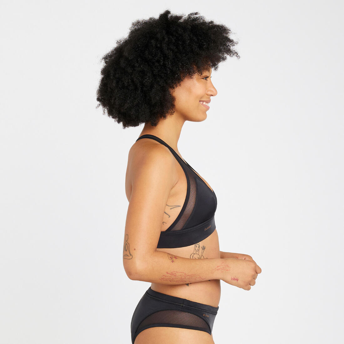 Haut de maillot de bain brassière de surf femme dos réglable isa noire