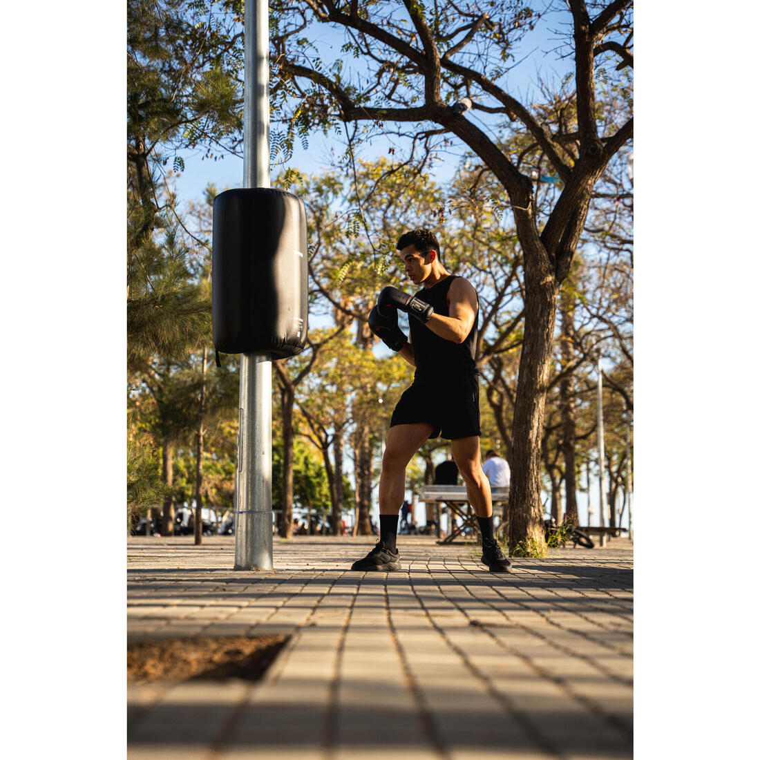 Short de fitness basic respirant homme - noir