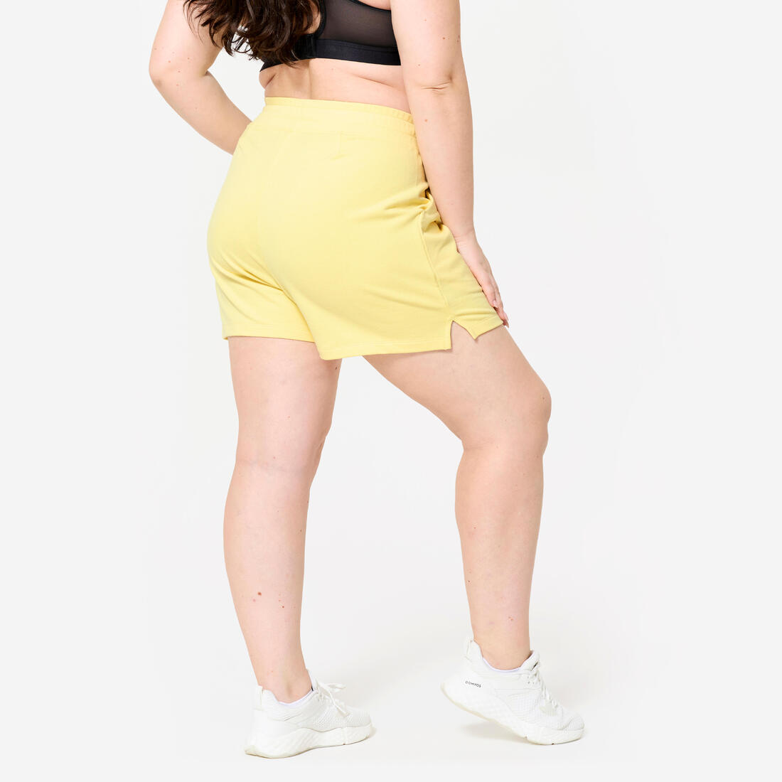 Short Fitness Femme - 520 Gris chiné clair