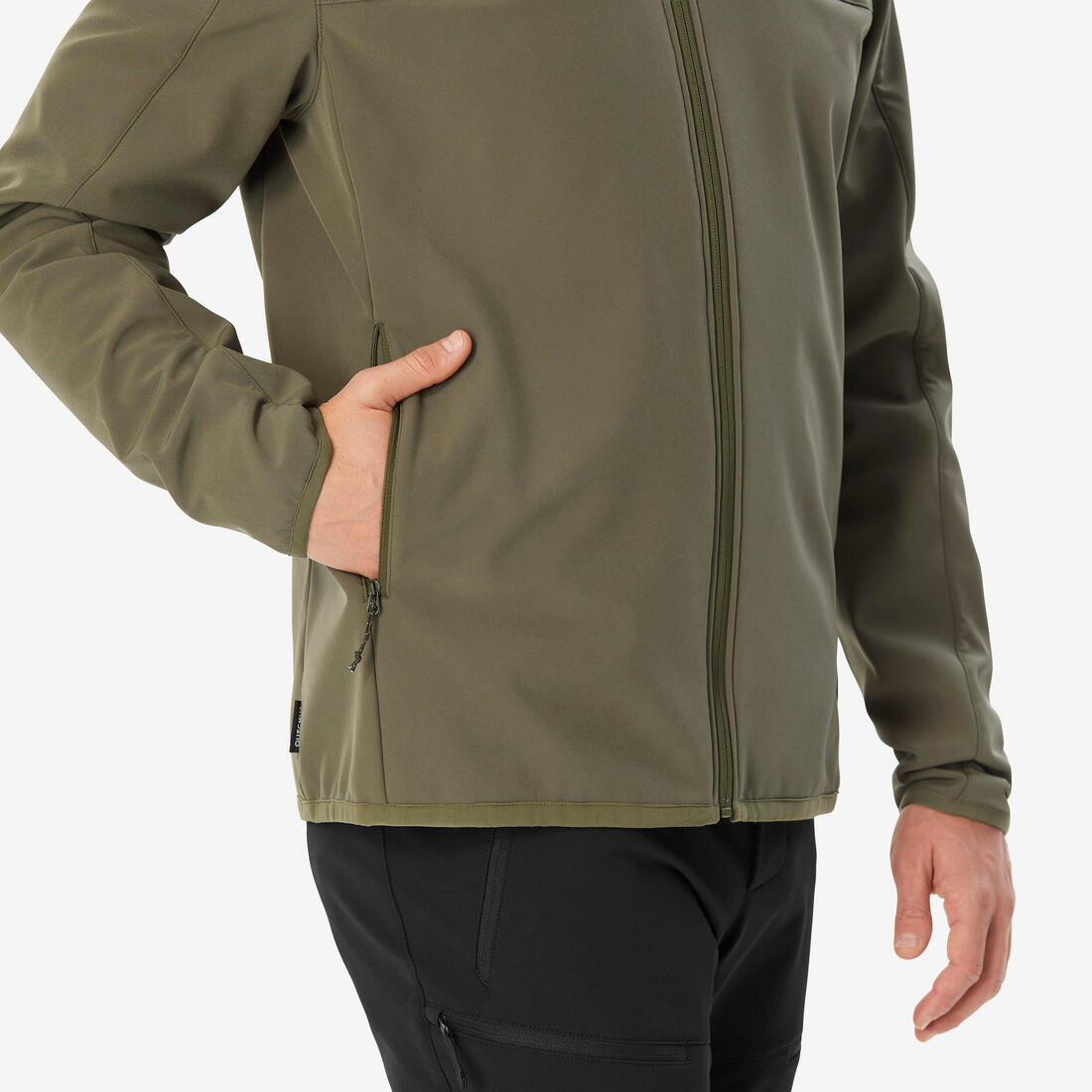 Veste de trek coupe-vent softshell homme MT100 khaki