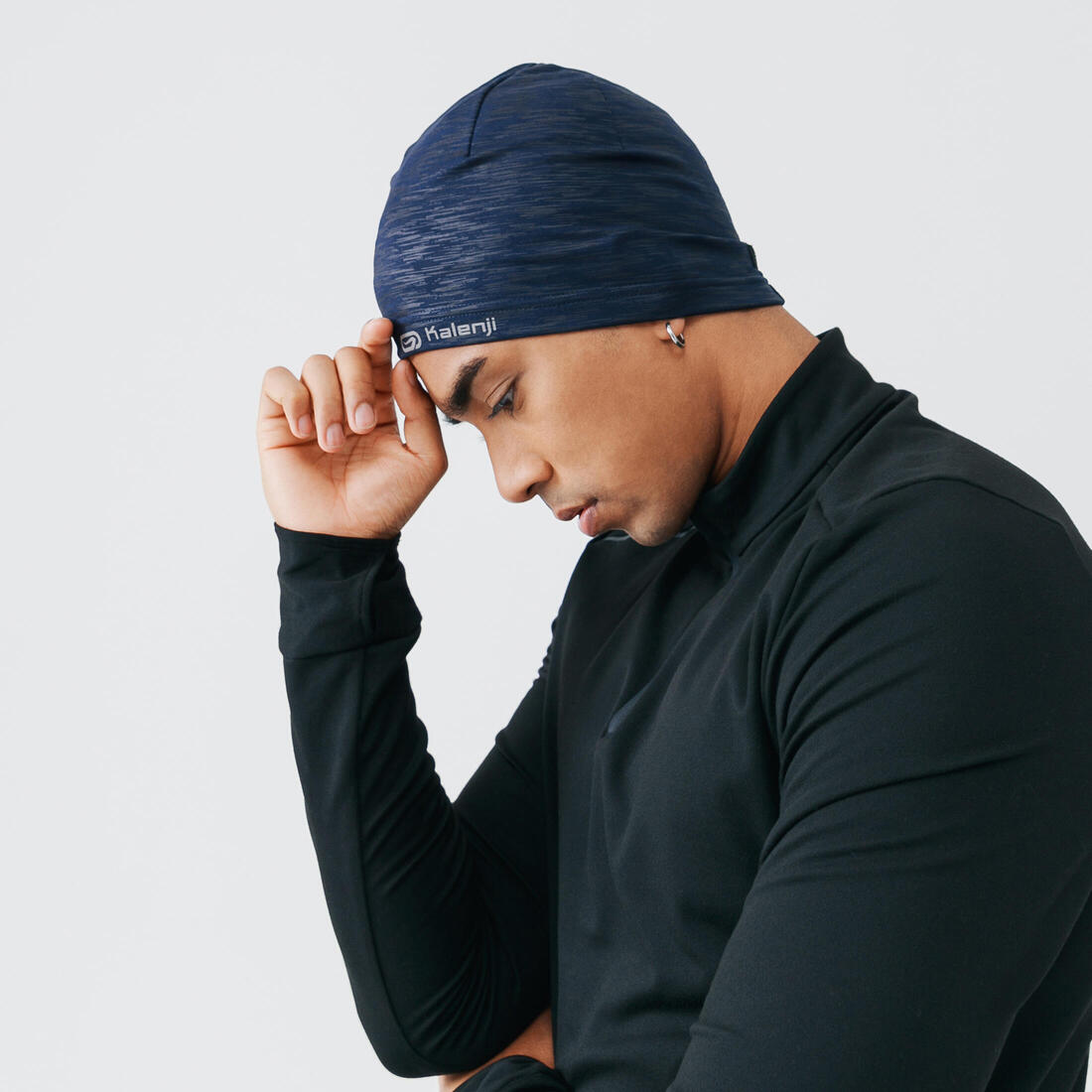Bonnet running chaud Homme Femme - KIPRUN Warm + gris graph