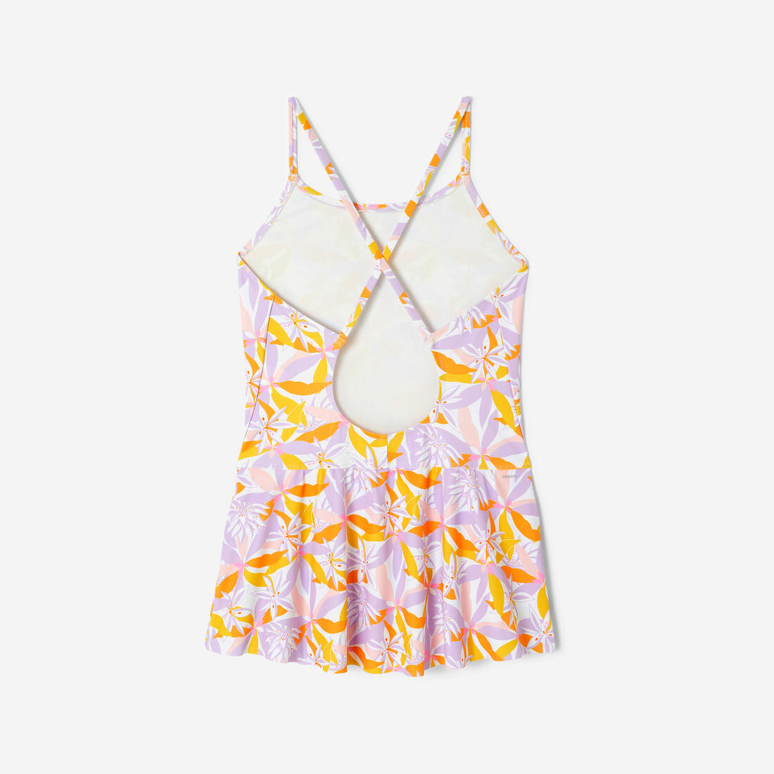 Maillot de bain 1 pièce jupette natation Fille ado, Lila jow