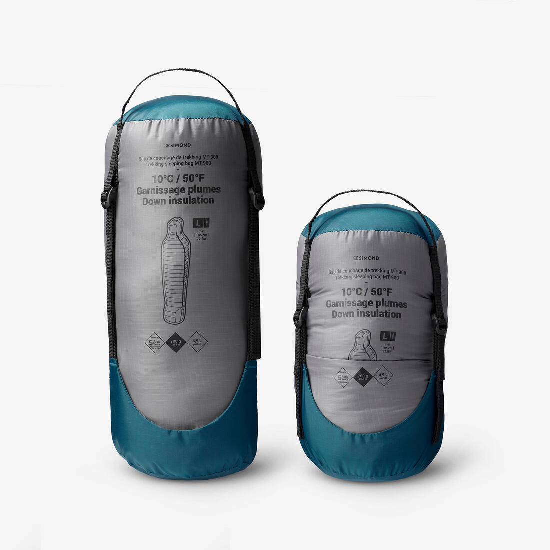 Sac de couchage de trekking 10°C en duvet, léger et compact, MT900
