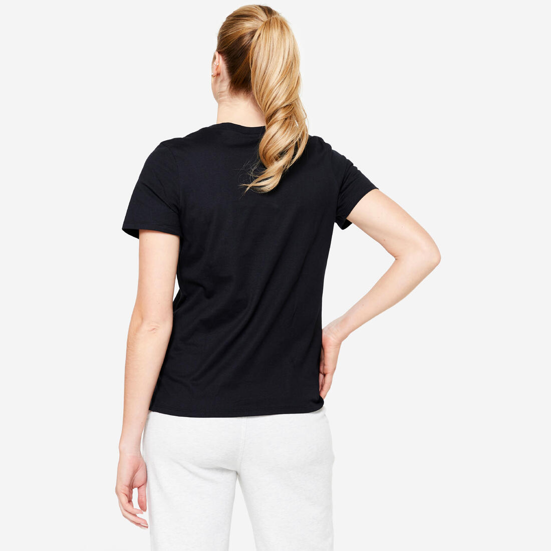 Tee-shirt en coton col rond femme