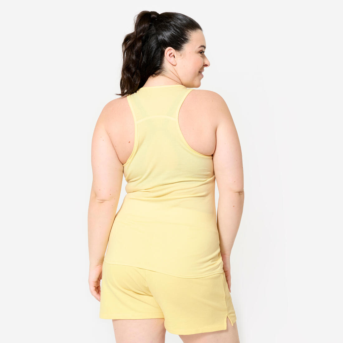 Débardeur slim col rond fitness femme