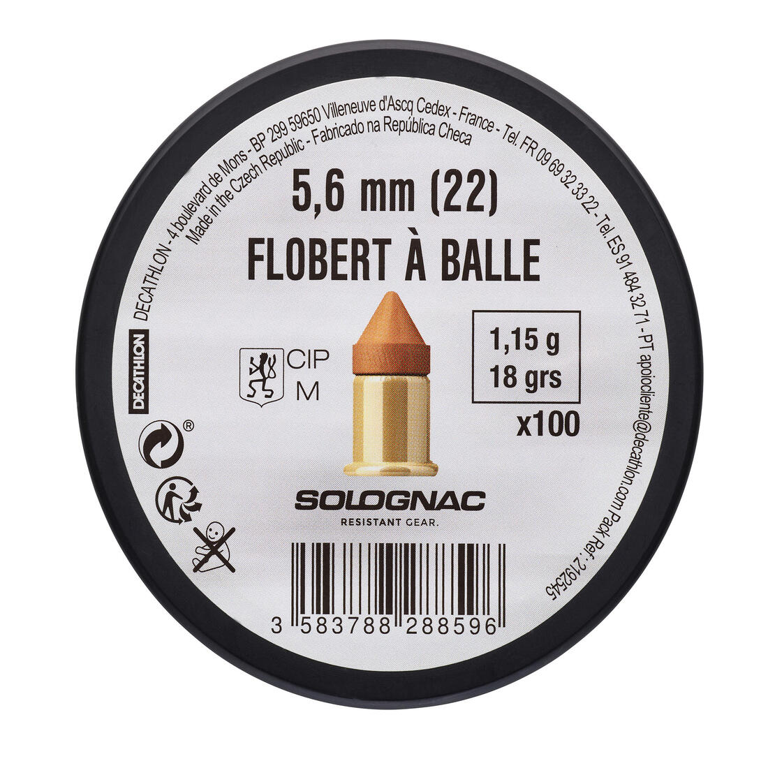 BALLE BOSQUETTE 22 FLOBERT X100 Q