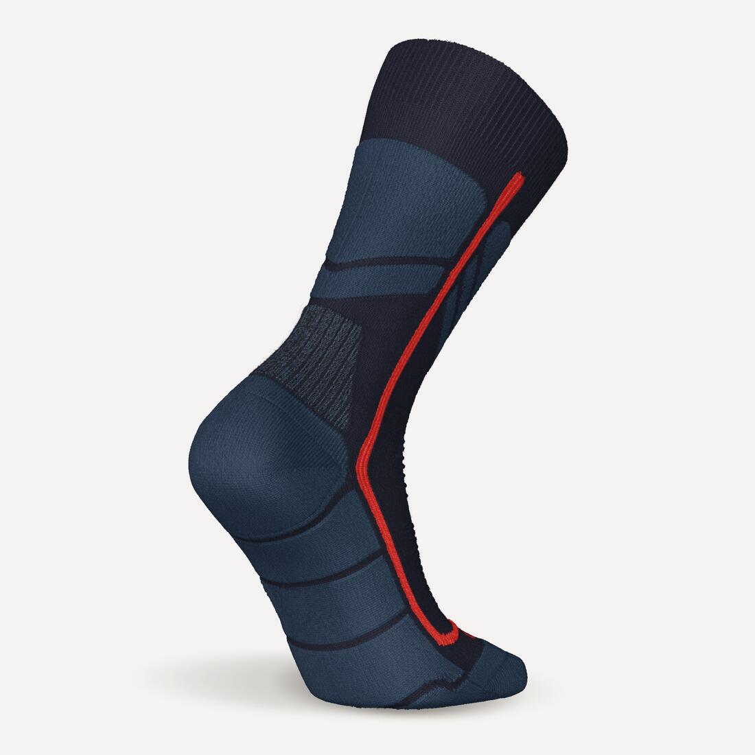Chaussettes chaudes de randonnée enfant (lot 2 paires) SH500 bleu et
