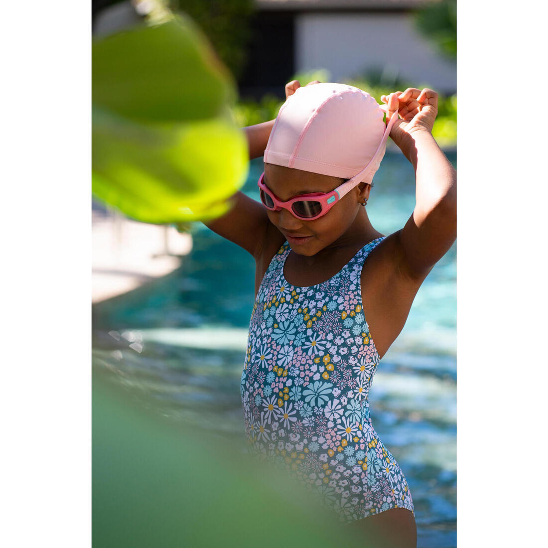 Bonnet de Bain en Maille Enduite - Tissu Uni - Taille S - Rose