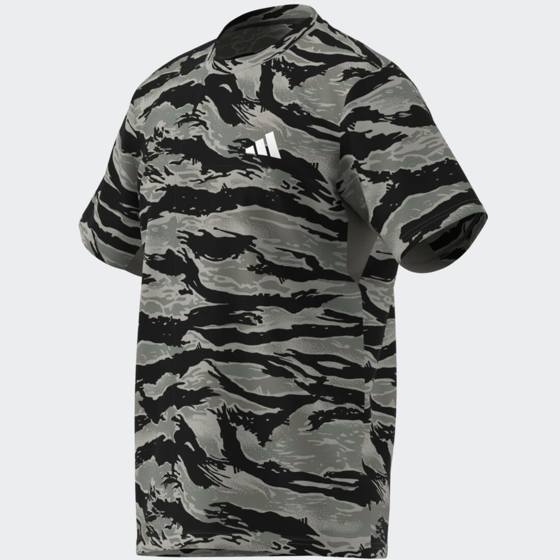 T-shirt de fitness pour homme, imprimé camouflage, vert