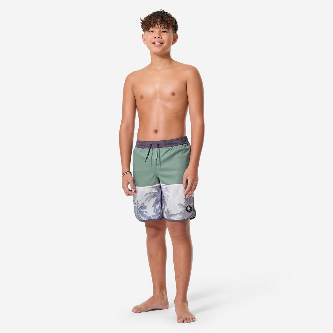 SHORT DE BAIN 500 BLEU CAMO