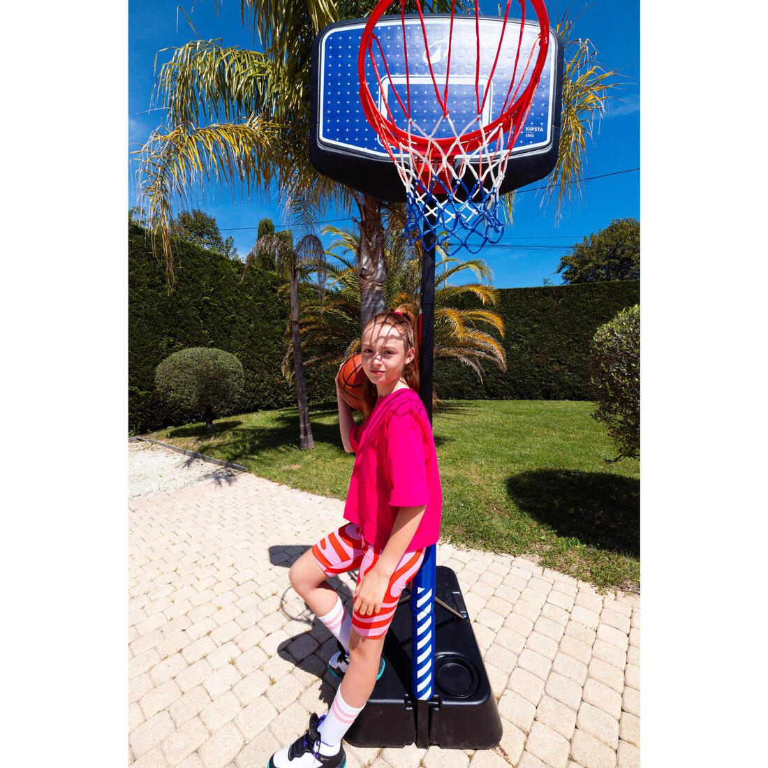 Panier de basket Enfant Dunk sur pied réglable 1,60m à 2,20m - K900