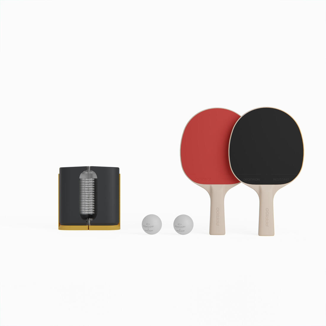 Set filet de ping pong rollnet petites surfaces + 2 raquettes PPR100 + 2 balles