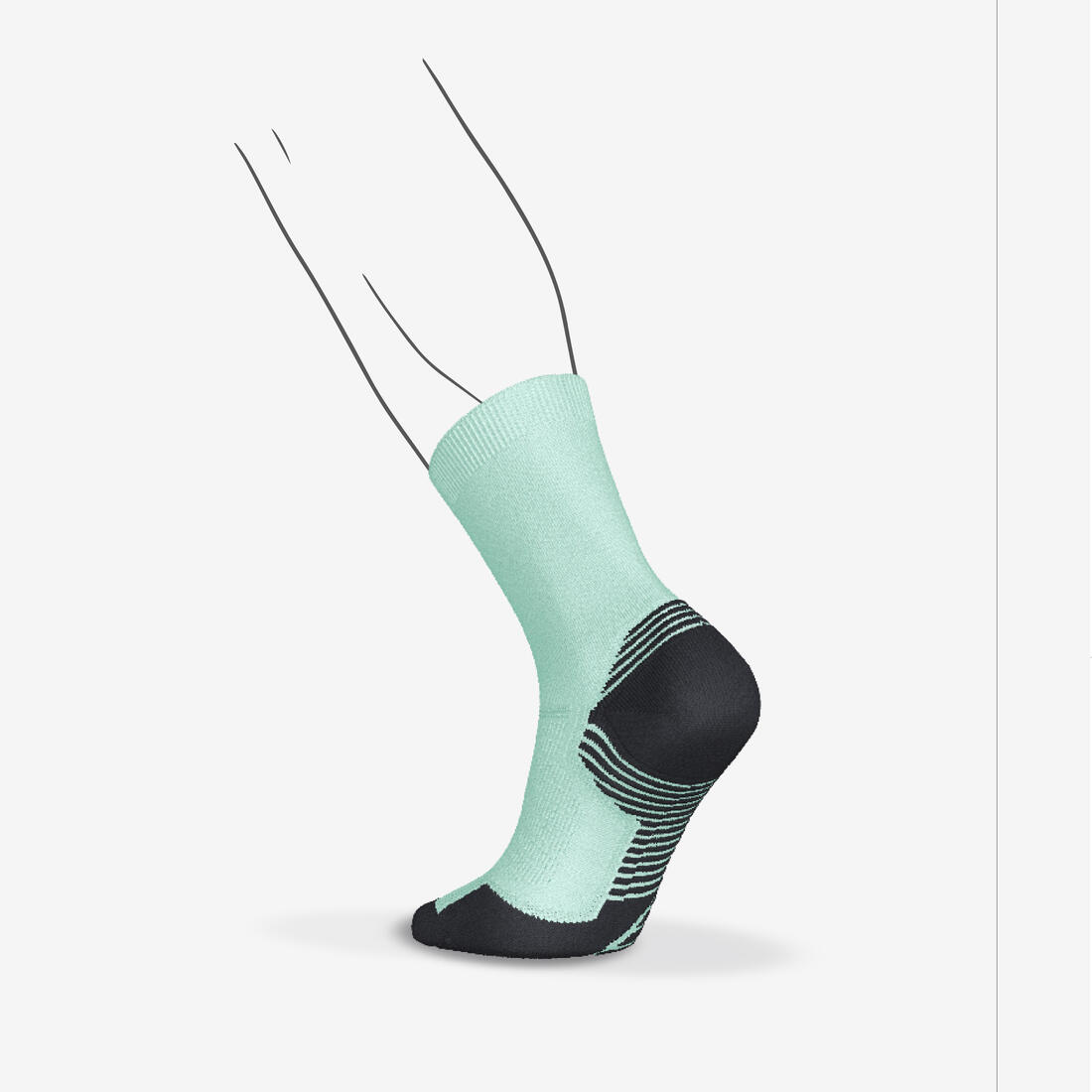 Lot de 2 paires de chaussettes de running run500 epaisses mi-mollet