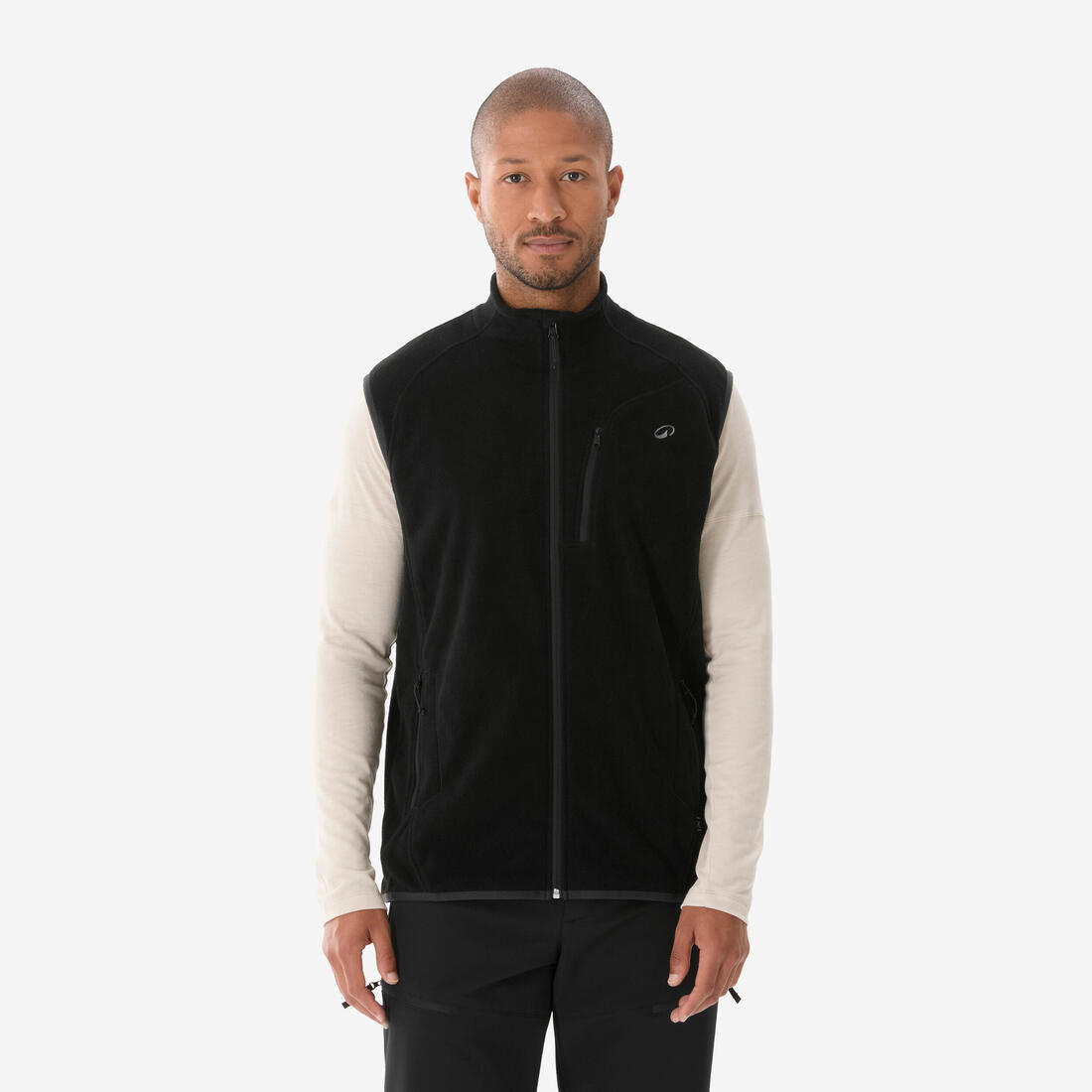 Gilet polaire de randonnée montagne homme, MH100 noir