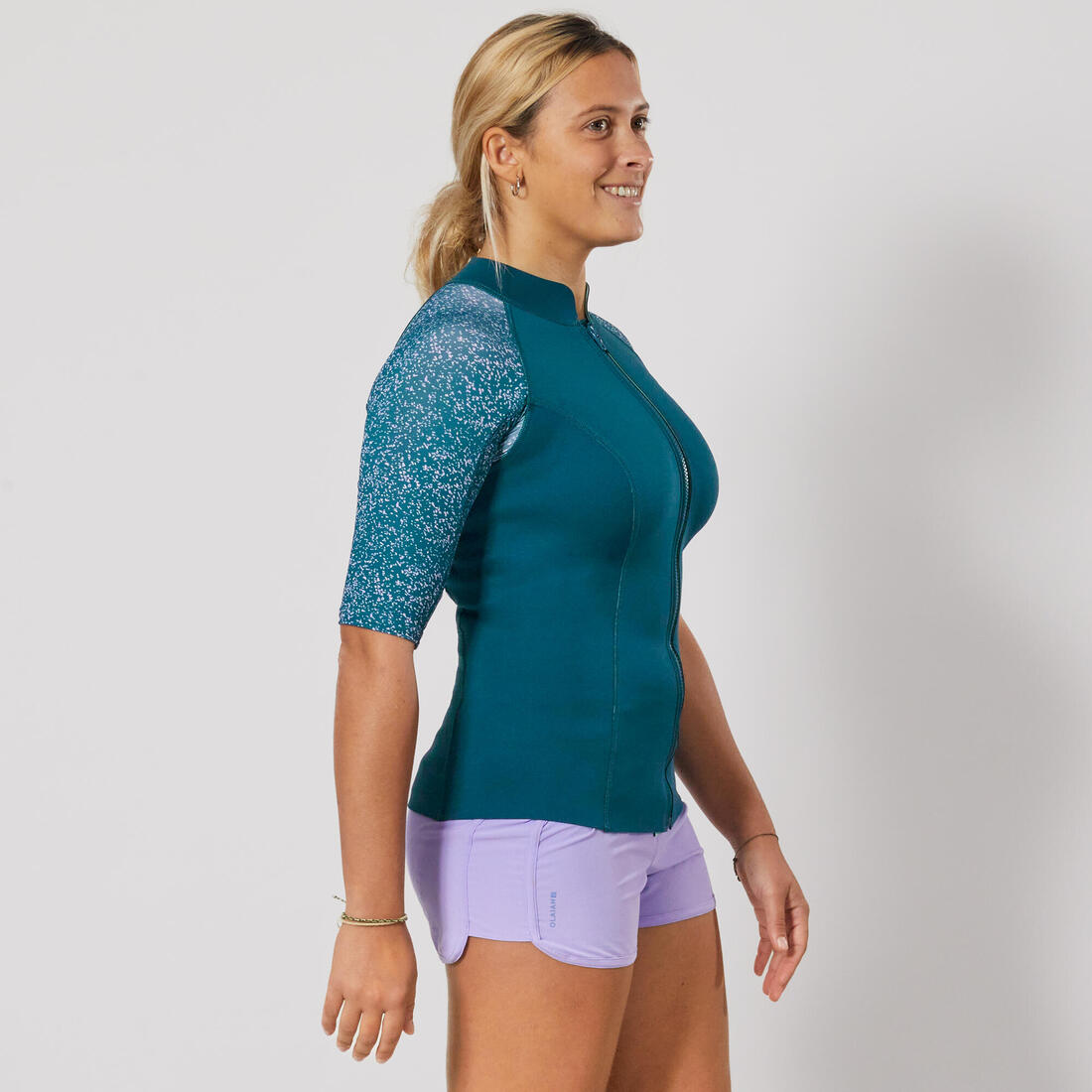Top anti UV Manches courtes Femme néoprène 1.5mm, Navy