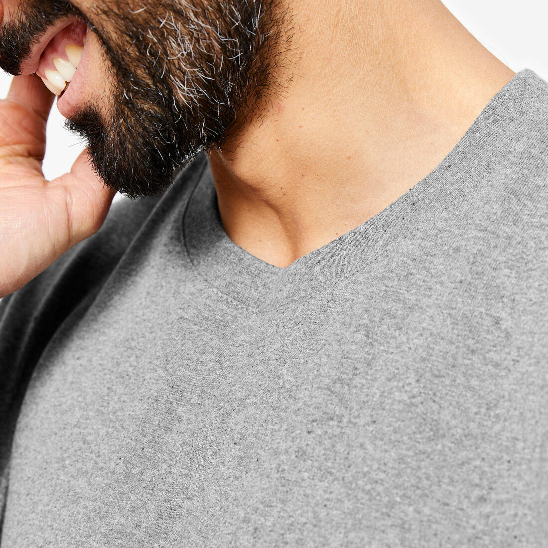 T-shirt de fitness coton homme, gris