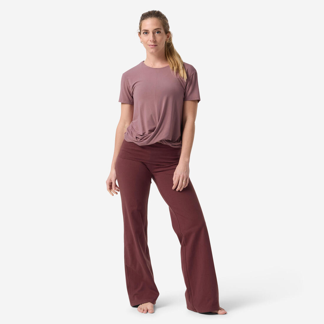 Pantalon de yoga coton  doux taille haute femme