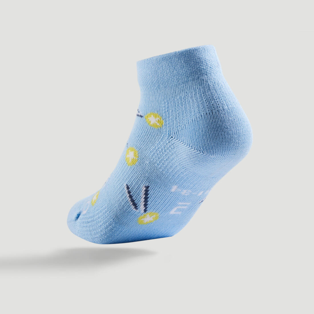 CHAUSSETTES DE SPORT ENFANT MI-HAUTES RS 160  BLANC MARINE LOT DE 3