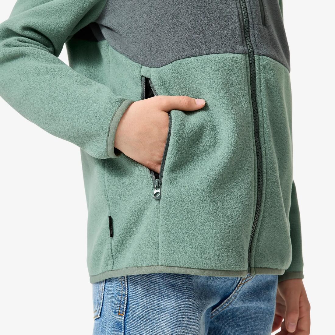 Veste polaire de randonnée enfant 7-15 ans, MH500 bleu et