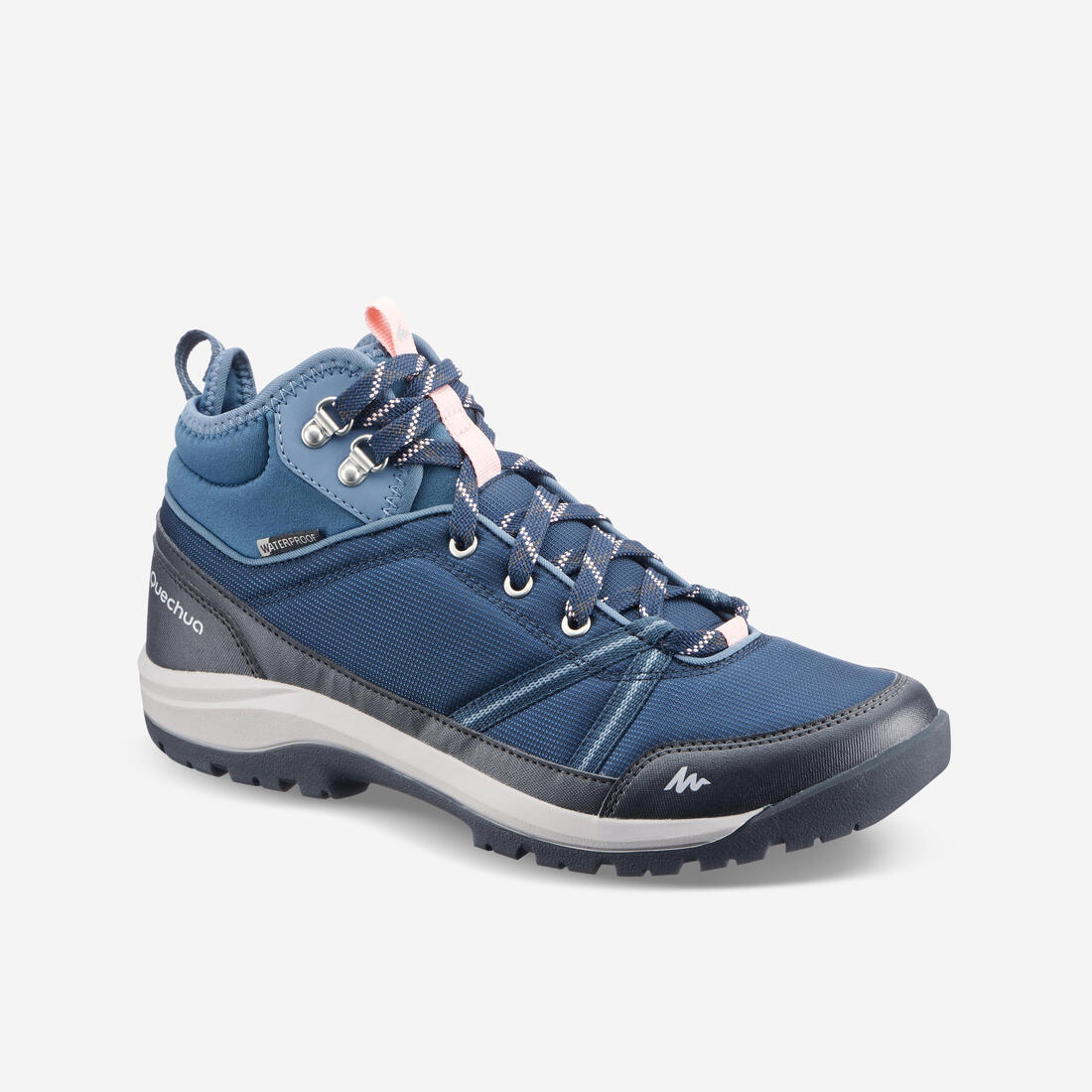 Chaussures de randonnée imperméables- NH100 Mid WP - Femme – bleu tempête