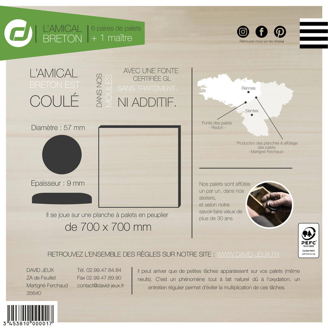 12 PALETS + 1 MAÎTRE L'AMICAL BRETON