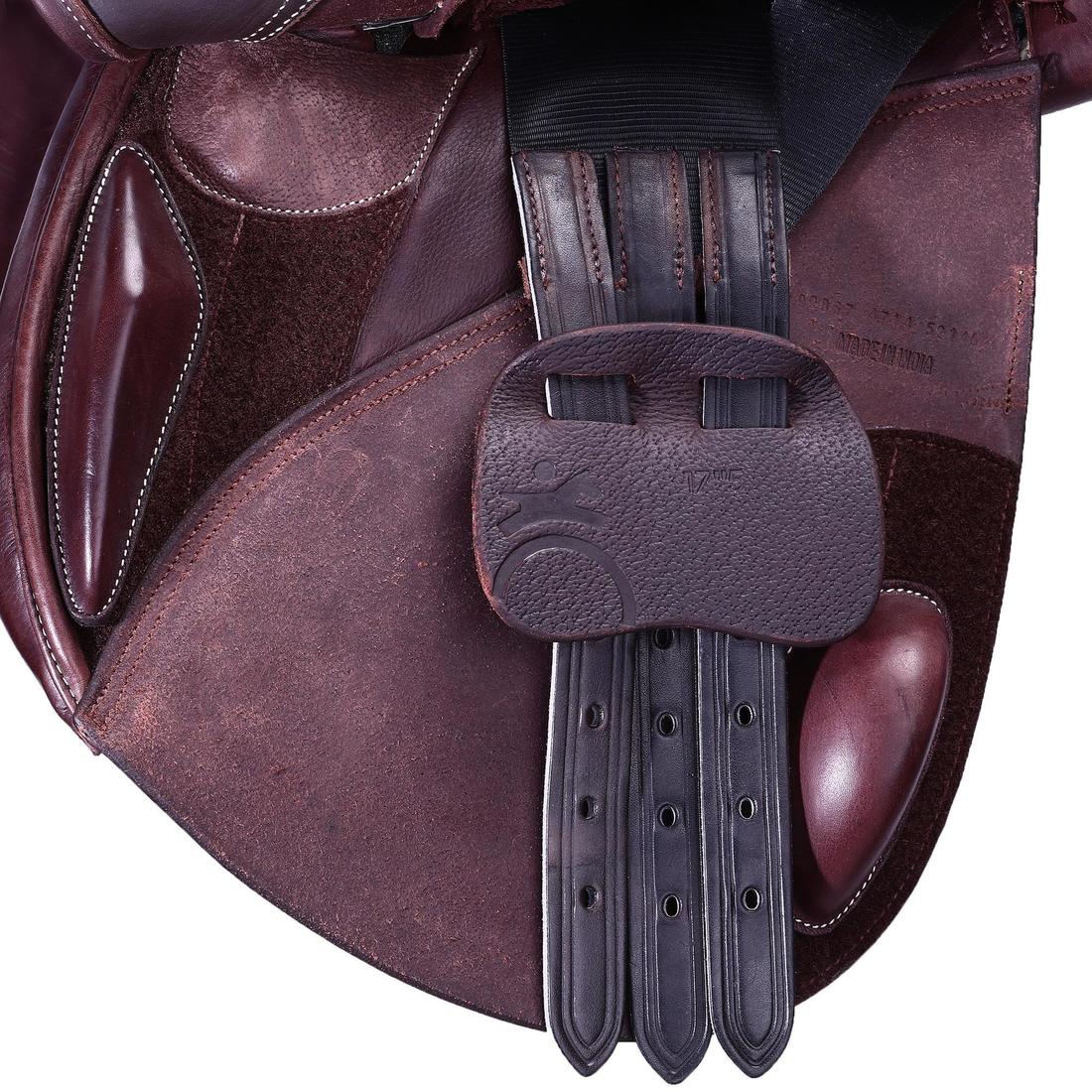 Selle équitation cuir polyvalente 17,5" Cheval - Paddock noire