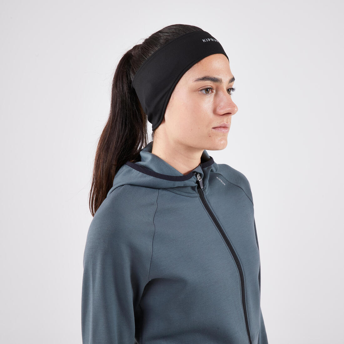 Bandeau running chaud homme femme - kiprun warm noir