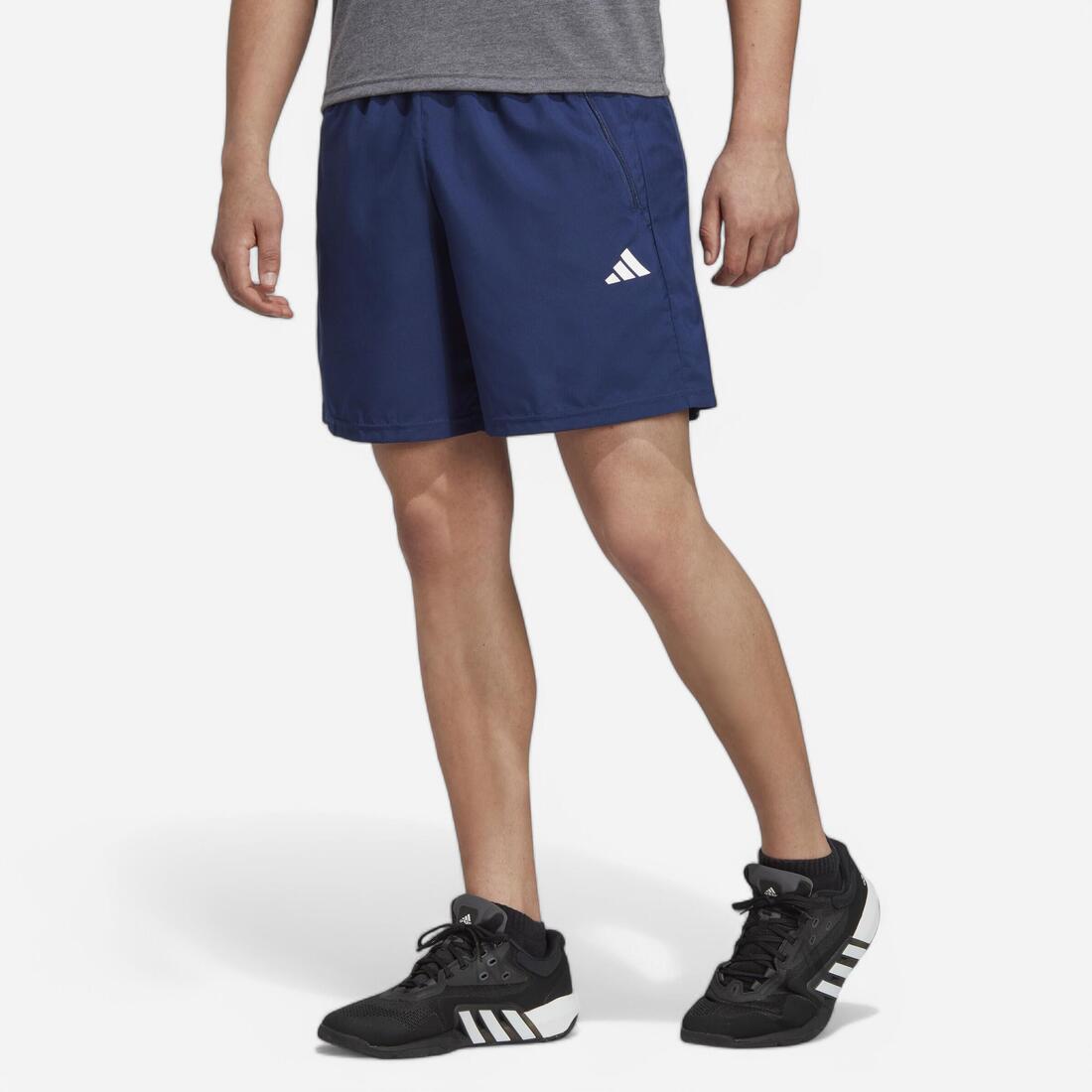 Short de fitness homme, bleu