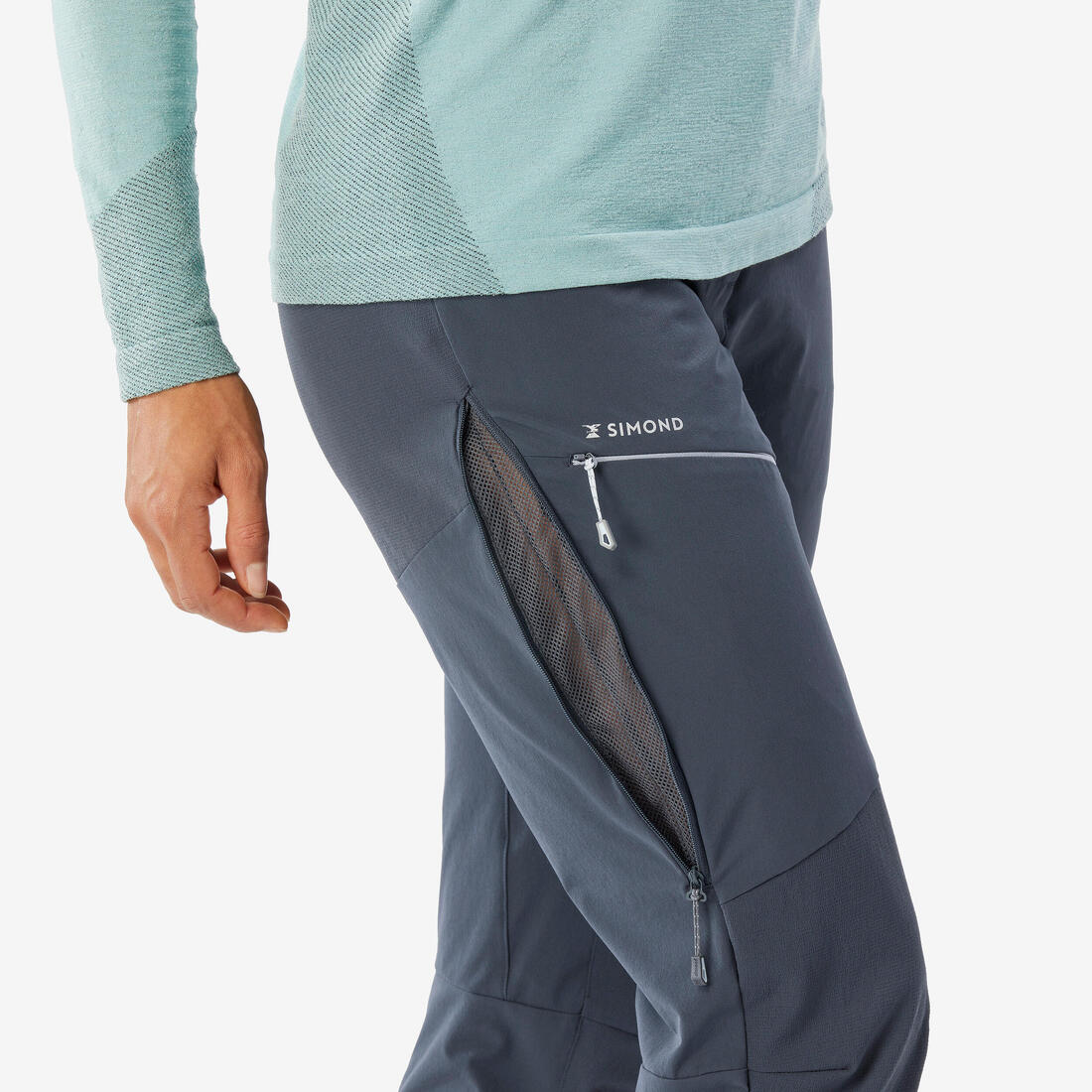 Pantalon alpinisme léger femme, Light evo gris foncé