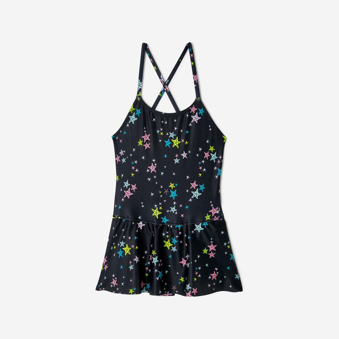 Maillot de bain 1 pièce jupette natation Fille - 100 Lila