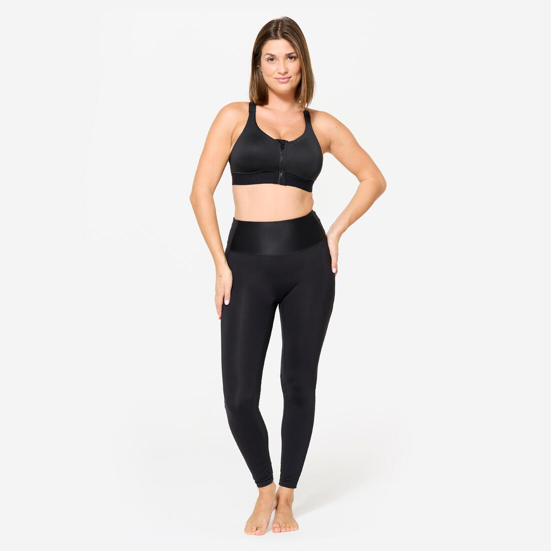 Brassière zippée avec coques maintien fort Femme