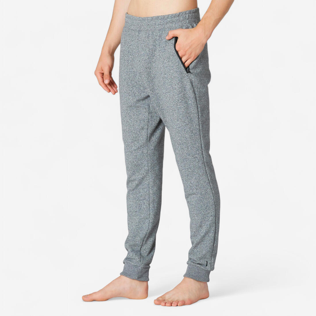 Pantalon jogging  Fitness Slim Poches Zippées Gris Foncé