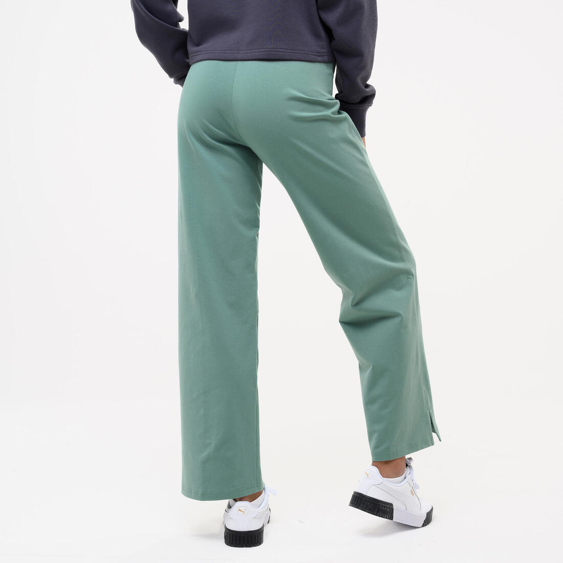 Pantalon droit en coton femme