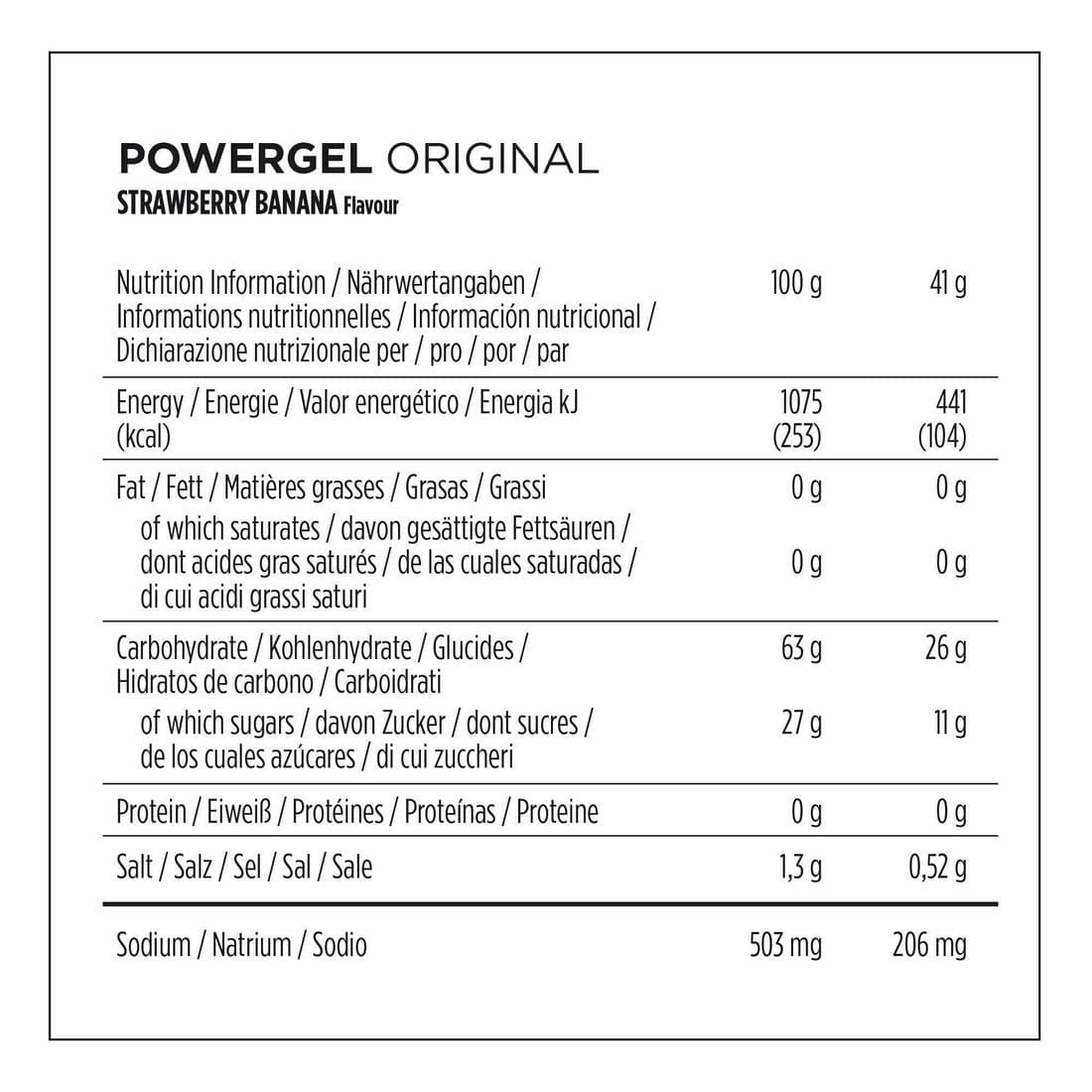 Gel énergétique POWER GEL fraise banane 4x41g