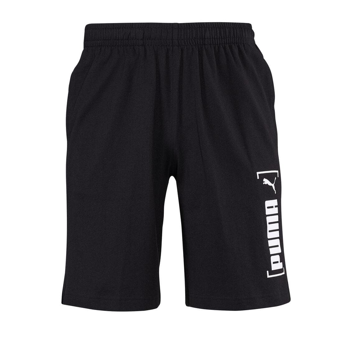 Short Fitness homme coton droit avec poche -  Noir