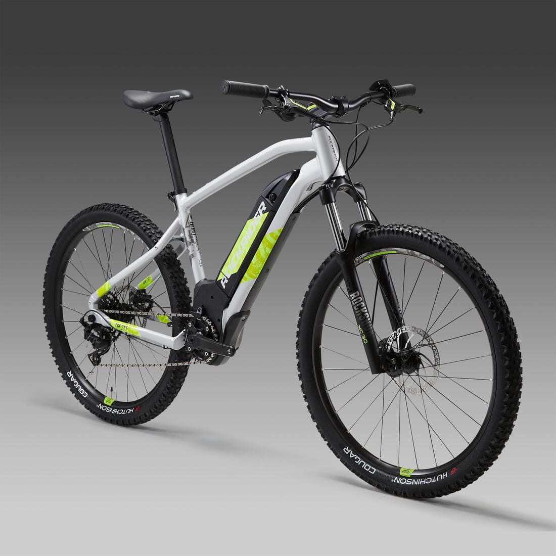 Vélo VTT électrique semi-rigide 27'5", e-ST 520 Gris/Jaune acide