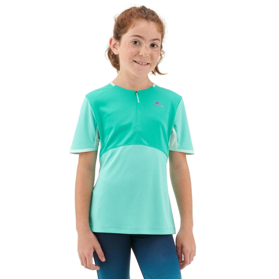 T Shirt de randonnée enfant - MH550 turquoise - 7-15 ans