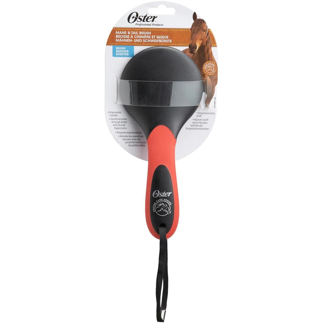 Brosse crinière et queue équitation OSTER rouge