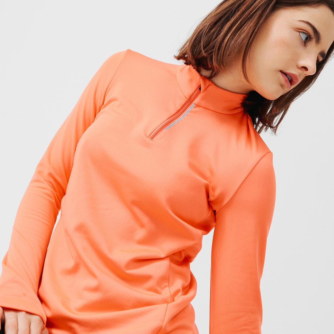 T-shirt manches longues chaud running femme - Zip warm