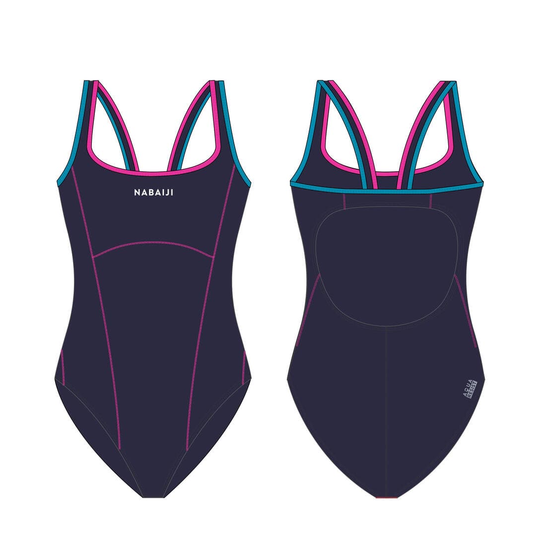 Maillot de Bain une pièce de Natation fille  Kamiye + Bleu